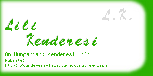 lili kenderesi business card